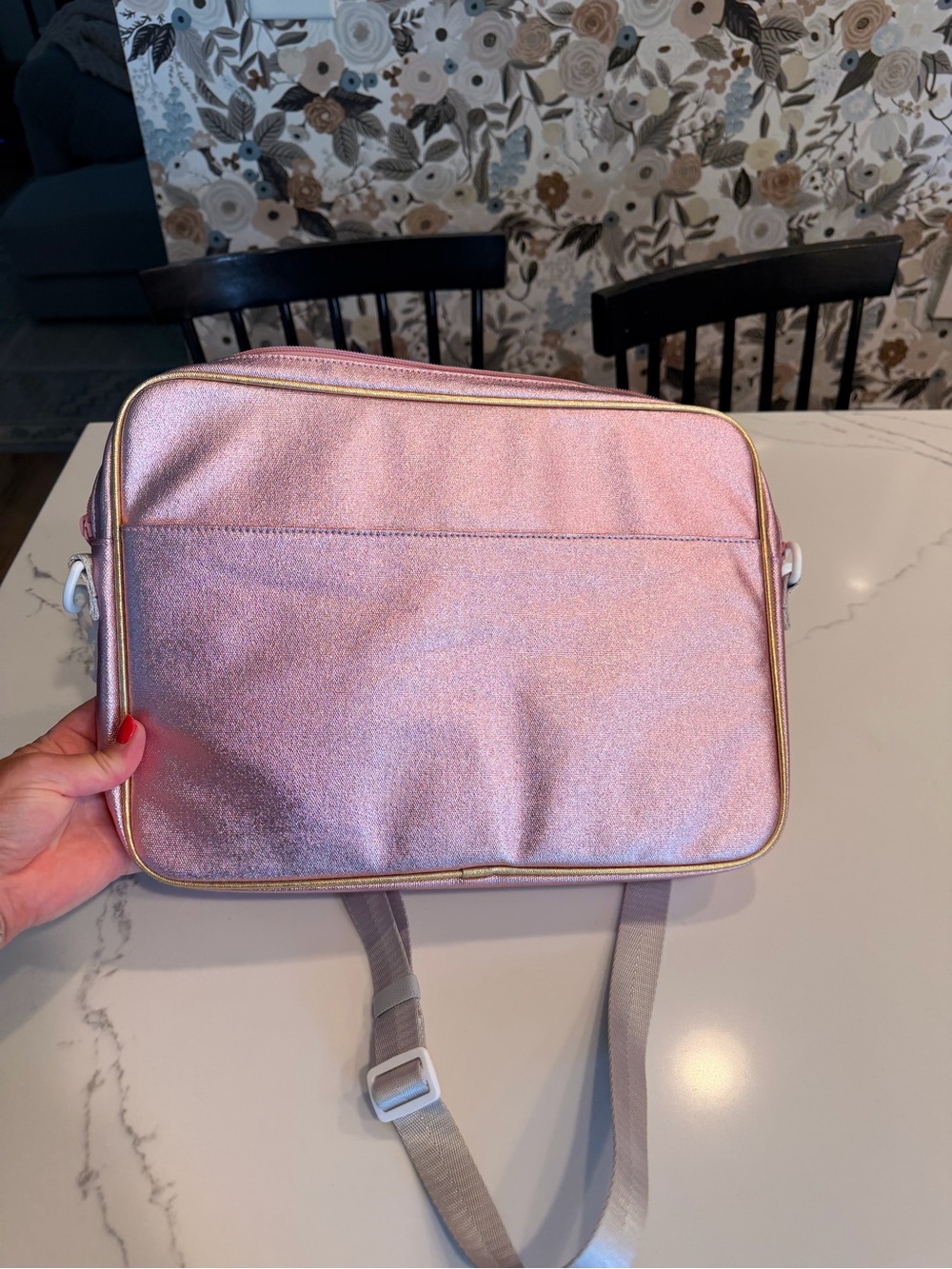 STATE Pink Metallic Crossbody with Gold Trim - Picture 3 of 4